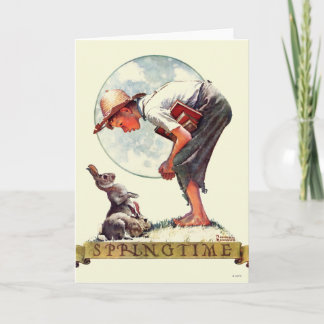 Springtime, 1935 boy with bunny card