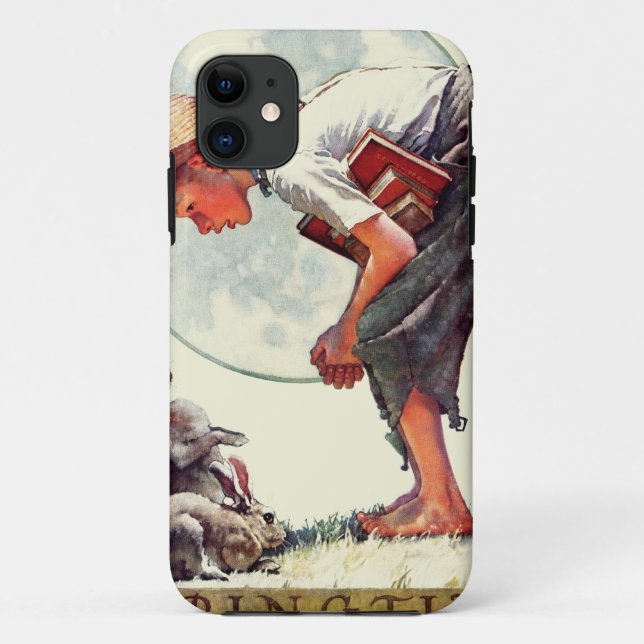 Springtime, 1935 boy with bunny Case-Mate iPhone case (Back)