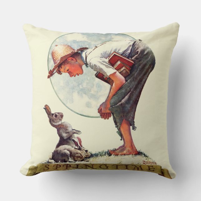 Springtime, 1935 boy with bunny cushion (Front)