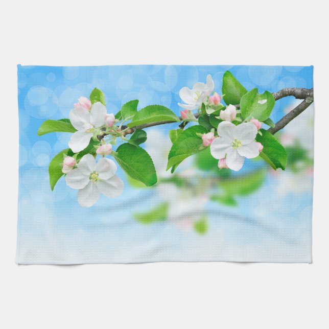 Springtime (apple flowers) tea towel (Horizontal)