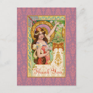Springtime Art Nouveau Postcard