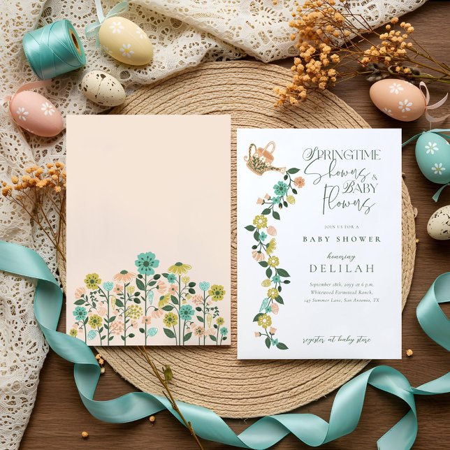 Springtime Baby in Bloom Easter Baby Shower Invitation (Springtime Baby in Bloom Easter Baby Shower Invitation)