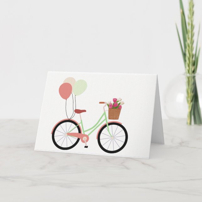 Springtime Bicycle Greeting Card (Front)