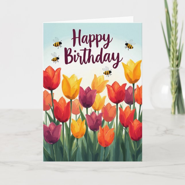 Springtime Bloom Birthday Card (Front)