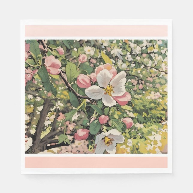 Springtime Blossoms - Paper Napkin (Front)