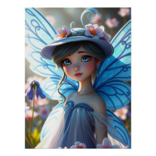 Springtime Bluebell Fairy Art Poster