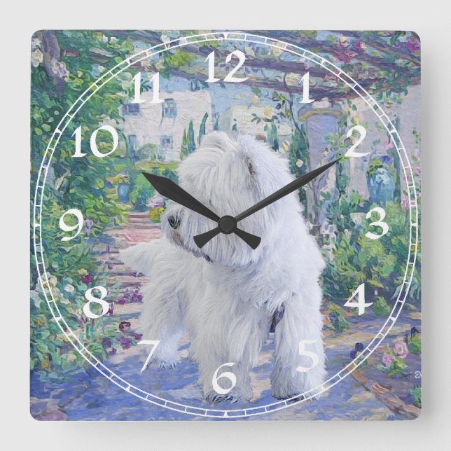 Springtime Bower Square Wall Clock (Front)