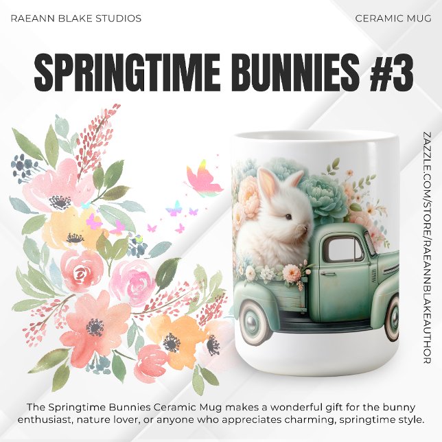 'Springtime Bunnies' Ceramic Mug (Creator Uploaded)