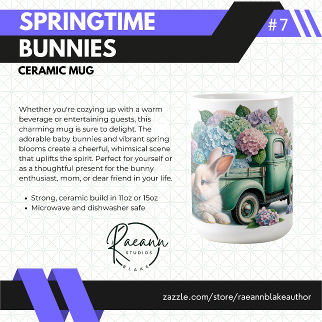 'Springtime Bunnies' Ceramic Mug (Creator Uploaded)