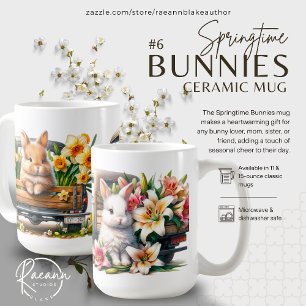 'Springtime Bunnies' Ceramic Mug