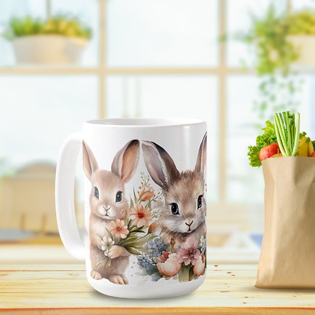 'Springtime Bunnies' Ceramic Mug (Creator Uploaded)