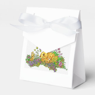 Springtime Bunnies in a Field of Flowers Favour Box