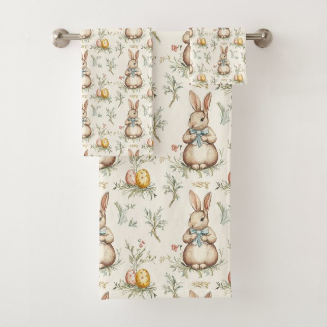 Springtime Bunny Bliss Bath Towel Set (Insitu)