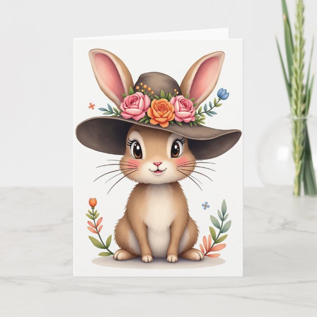 Springtime Bunny Friend Card (Front)