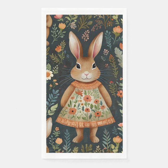 Springtime Bunny Magic Guest Towels Napkin (Front)