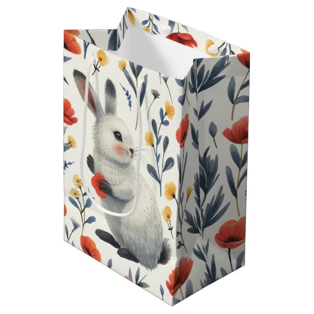 Springtime Bunny Medium Gift Bag (Front Angled)