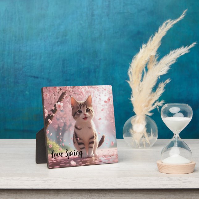 Springtime Cat  Plaque (Insitu)