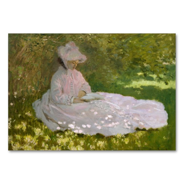 Springtime Claude Monet Table Number (Front)