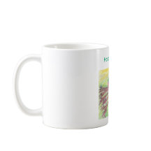 Springtime coffee mug with baby and mother bird 