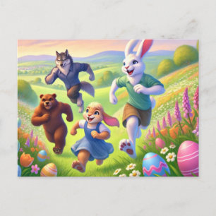 Springtime Egg Hunt – Playful Easter Adventure Holiday Postcard