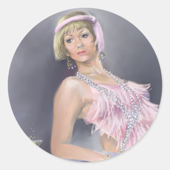 Springtime Flapper Circle Sticker (Front)
