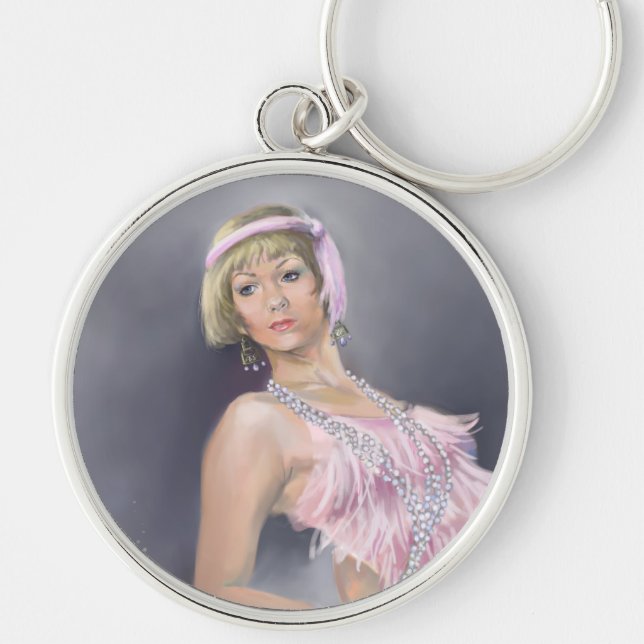 Springtime Flapper Keychain (Front)