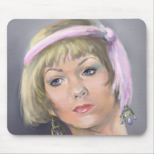 Springtime Flapper Portrait Mousepad