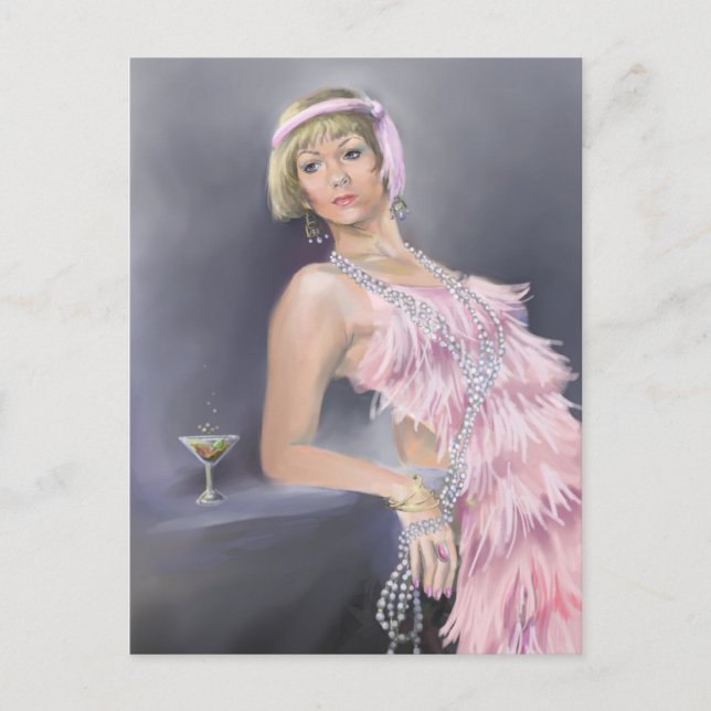 Springtime Flapper Postcard (Front)