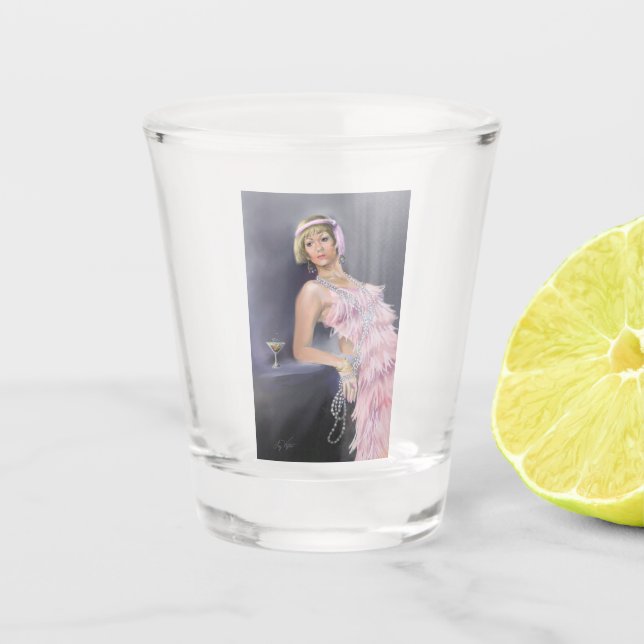 Springtime Flapper Shot glass (Front)