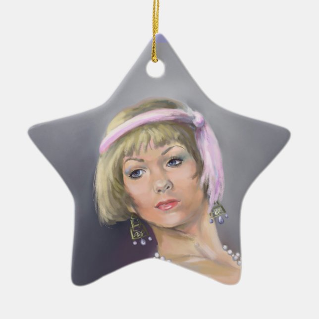 Springtime Flapper Star Ornament (Front)