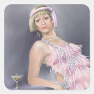 Springtime Flapper Sticker