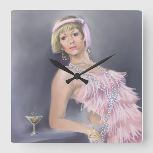 Springtime Flapper Wall Clock (Front)