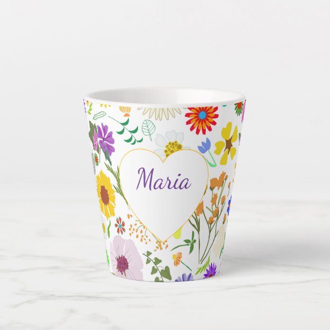 Springtime floral harmony latte mug (Front)