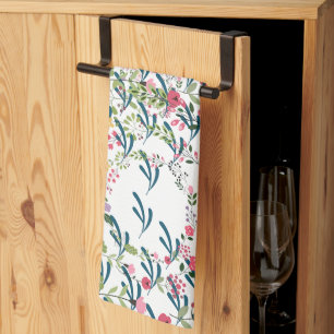 Springtime Floral + Leaf Design Gift  Tea Towel