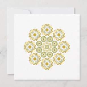 Springtime Floral Note Card in Olive and Gold
