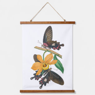 Springtime Flowers and Butterflys Hanging Tapestry
