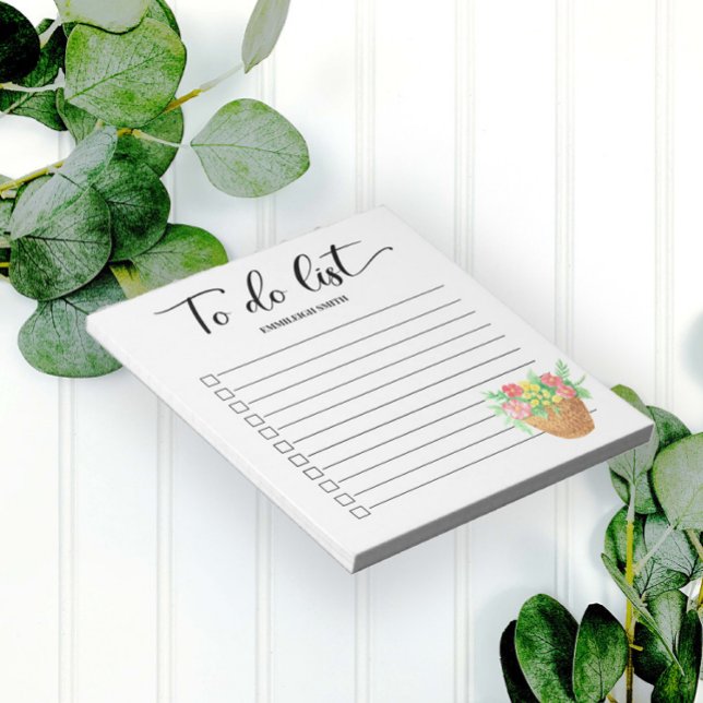 Springtime Flowers To Do List Checkbox White Notepad (Creator Uploaded)