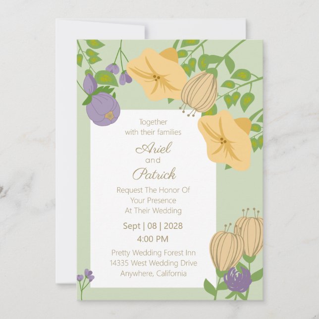 Springtime Frame Wedding Invitation (Front)