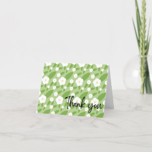 Springtime Gingham & Blooms Baby Shower Theme Thank You Card