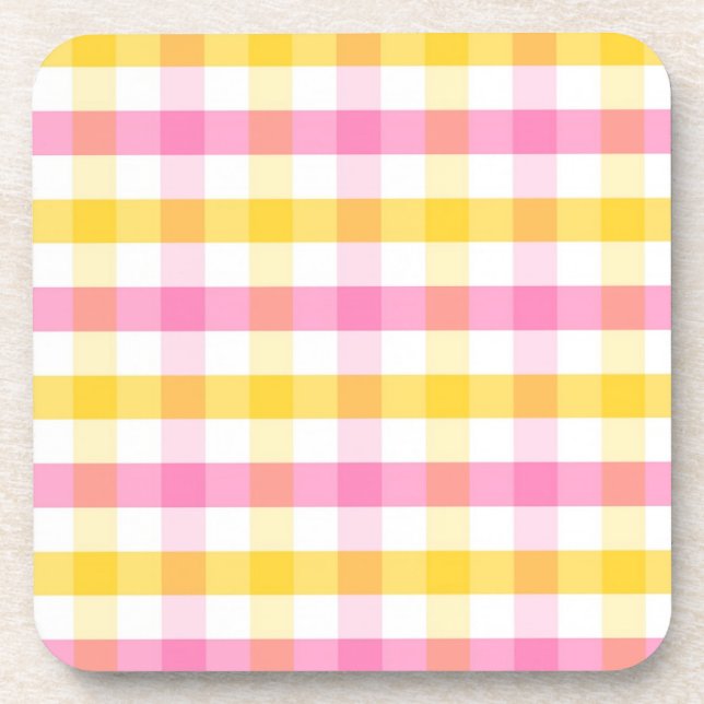 Springtime Gingham  Coaster (Front)