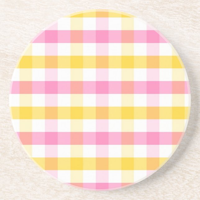 Springtime Gingham  Coaster (Front)