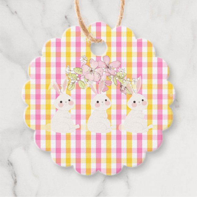 Springtime Gingham  Favour Tags (Front)