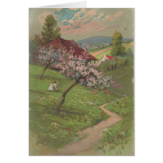 Springtime Girl on A Hillside Trail