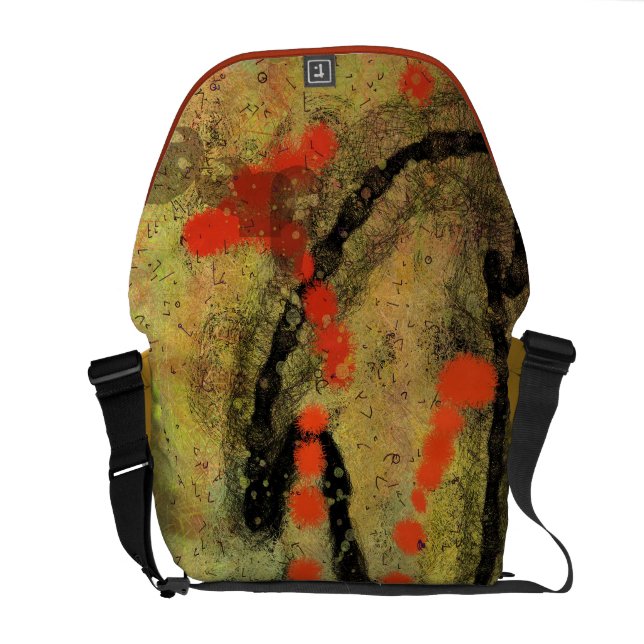 Springtime! Green, yellow and red abstract Commuter Bag (Back Open)