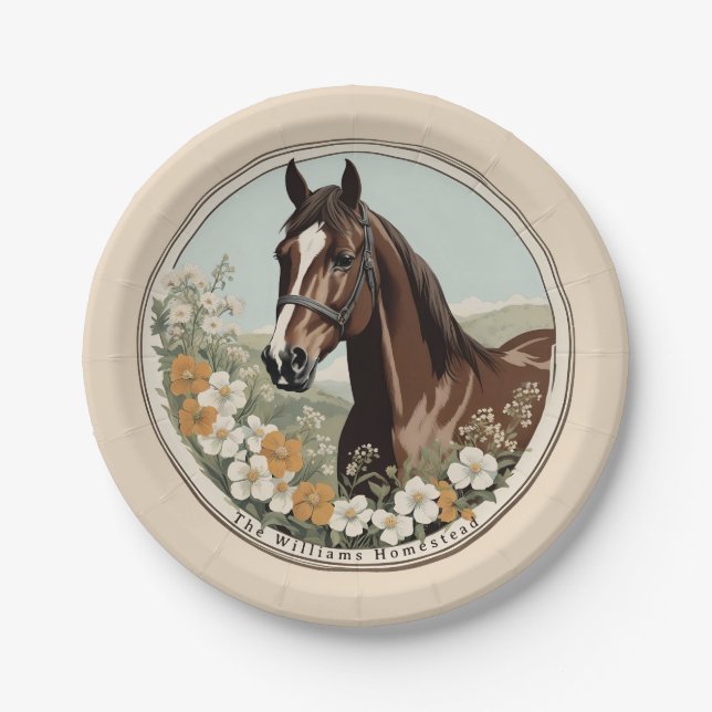 Springtime Horse Paper Plate (Front)