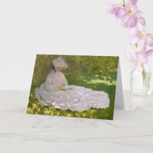 Springtime, Impressionist Portrait, Claude Monet Card