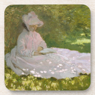 Springtime, Impressionist Portrait, Claude Monet Coaster