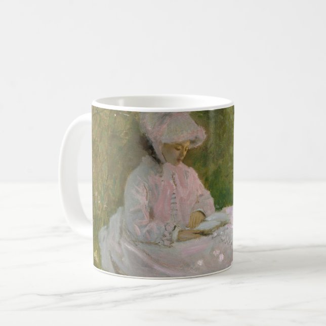 Springtime, Impressionist Portrait, Claude Monet Coffee Mug (Front Left)