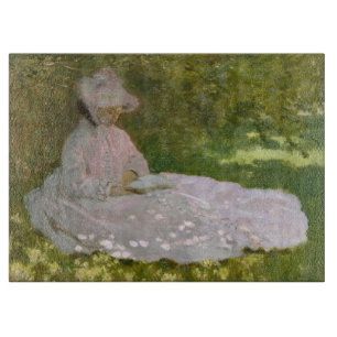 Springtime, Impressionist Portrait, Claude Monet Cutting Board