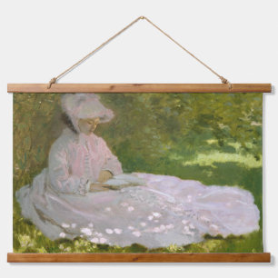 Springtime, Impressionist Portrait, Claude Monet Hanging Tapestry